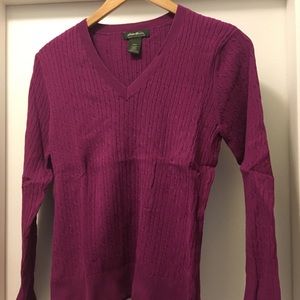 Womens Eddie Bauer Purple Sweater